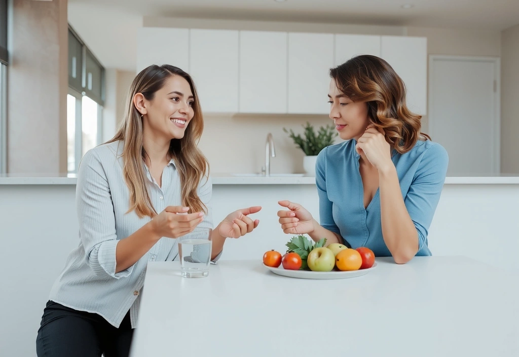 Ernährungsberaterin und Klientin im Gespräch