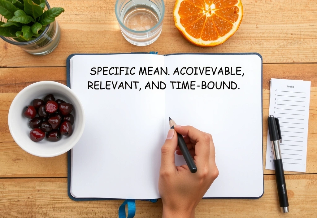 Person setzt sich individuelle Ziele auf einem Notizblock