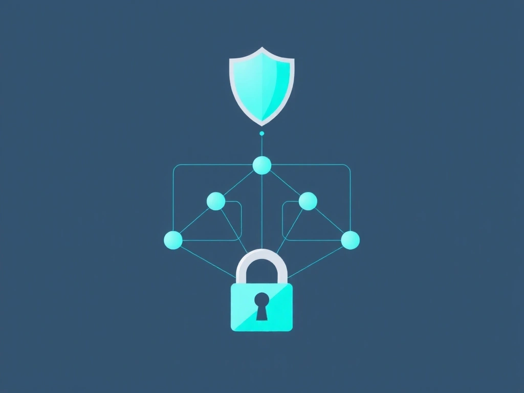 Illustration einer sicheren Datenverbindung und Datenschutzschild